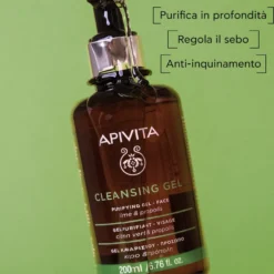 Apivita Gel Detergente Delicato Purificante Viso Con Lime E Propoli Per Pelle Grassa 200ml
