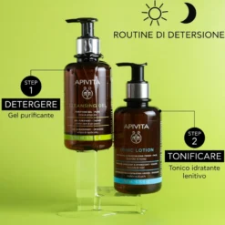 Apivita Gel Detergente Delicato Purificante Viso Con Lime E Propoli Per Pelle Grassa 200ml