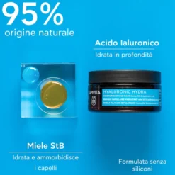 Apivita Hyaluronic Hydra Maschera Idratante E Nutriente Con Acido Ialuronico, Capelli Secchi 200ml