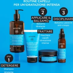 Apivita Hyaluronic Hydra Shampoo Idratante Anti-crespo Con Acido Ialuronico Per Capelli Morbidi 500ml