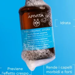 Apivita Hyaluronic Hydra Shampoo Idratante Con Acido Ialuronico Anti-crespo Per Capelli Morbidi 250ml