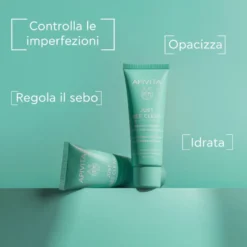 Apivita Just Bee Clear Crema Viso Idratante Opacizzante Anti-imperfezioni Pelle Grassa Acne 40ml