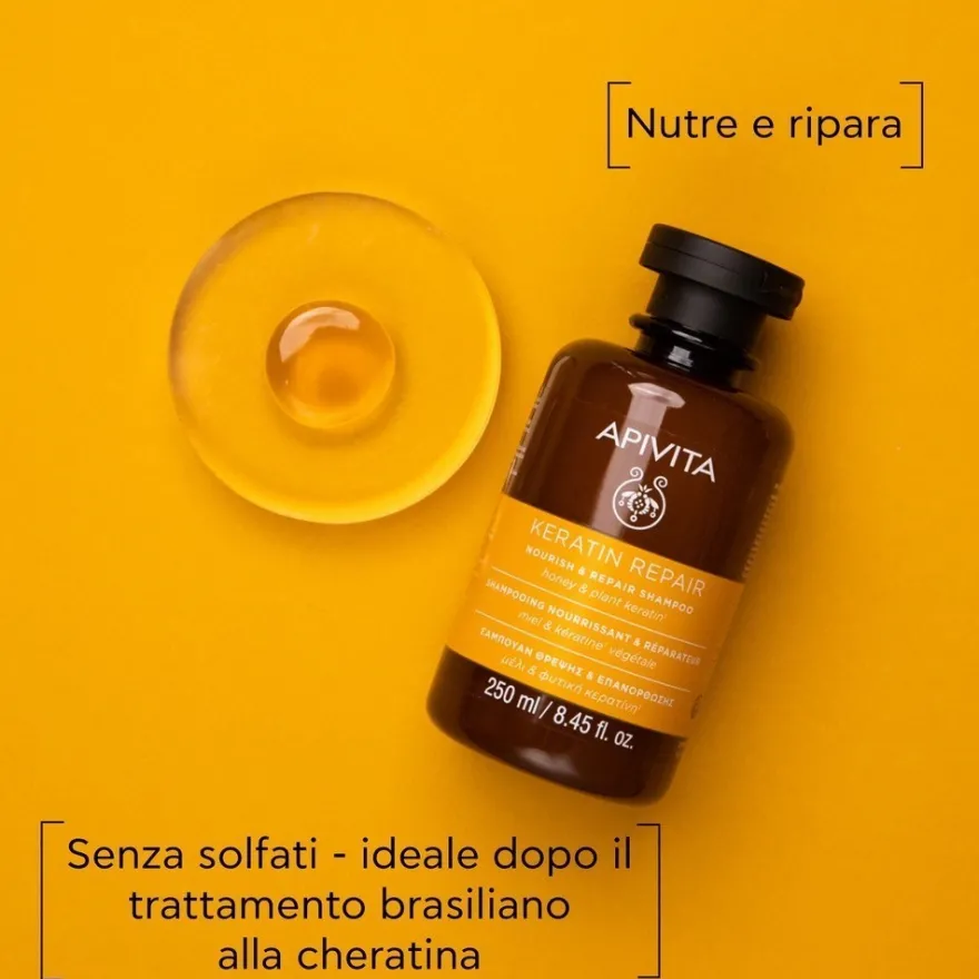Apivita Keratin Repair Shampoo Nutriente E Riparatore Per Capelli Secchi E Danneggiati 150ml