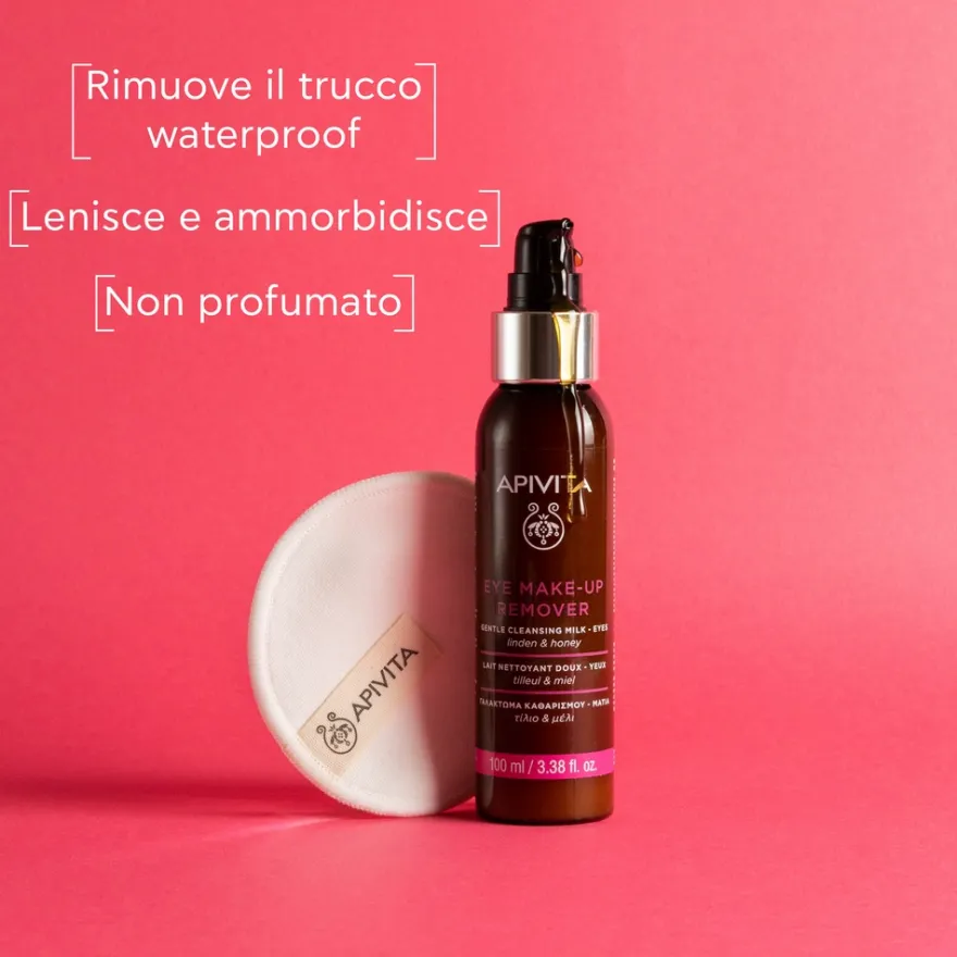 Apivita Latte Detergente Occhi Delicato Deterge E Rimuove Il Trucco Waterproof Struccante 100ml