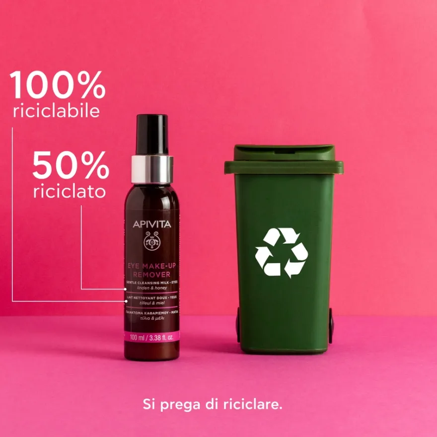 Apivita Latte Detergente Occhi Delicato Deterge E Rimuove Il Trucco Waterproof Struccante 100ml