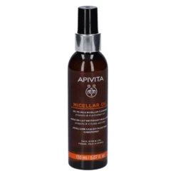 Apivita Olio-latte Detergente Micellare Per Viso Occhi E Labbra Rimuove Il Trucco Waterproof 150 Ml
