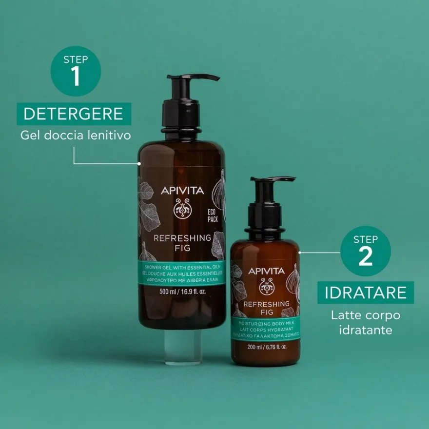 Apivita Refreshing Fig Gel Doccia Delicato Con Fico E Propoli Bagnoschiuma Idratante Corpo 500ml