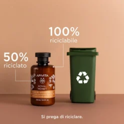 Apivita Royal Honey Gel Doccia Detergente Con Miele E Oli Essenziali Per Pelle Secca 250ml