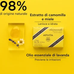 Apivita Sapone Naturale Solido Alla Camomilla Lenitivo Per Viso E Corpo Pelle Sensibile 125g