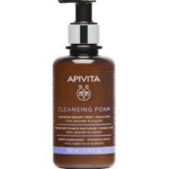 Apivita Schiuma Detergente Cremosa E Idratante Viso Occhi Struccante Rimuove Il Trucco 200ml