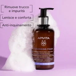 Apivita Schiuma Detergente Cremosa E Idratante Viso Occhi Struccante Rimuove Il Trucco 200ml