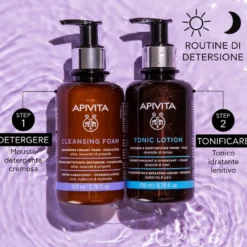 Apivita Schiuma Detergente Cremosa E Idratante Viso Occhi Struccante Rimuove Il Trucco 200ml