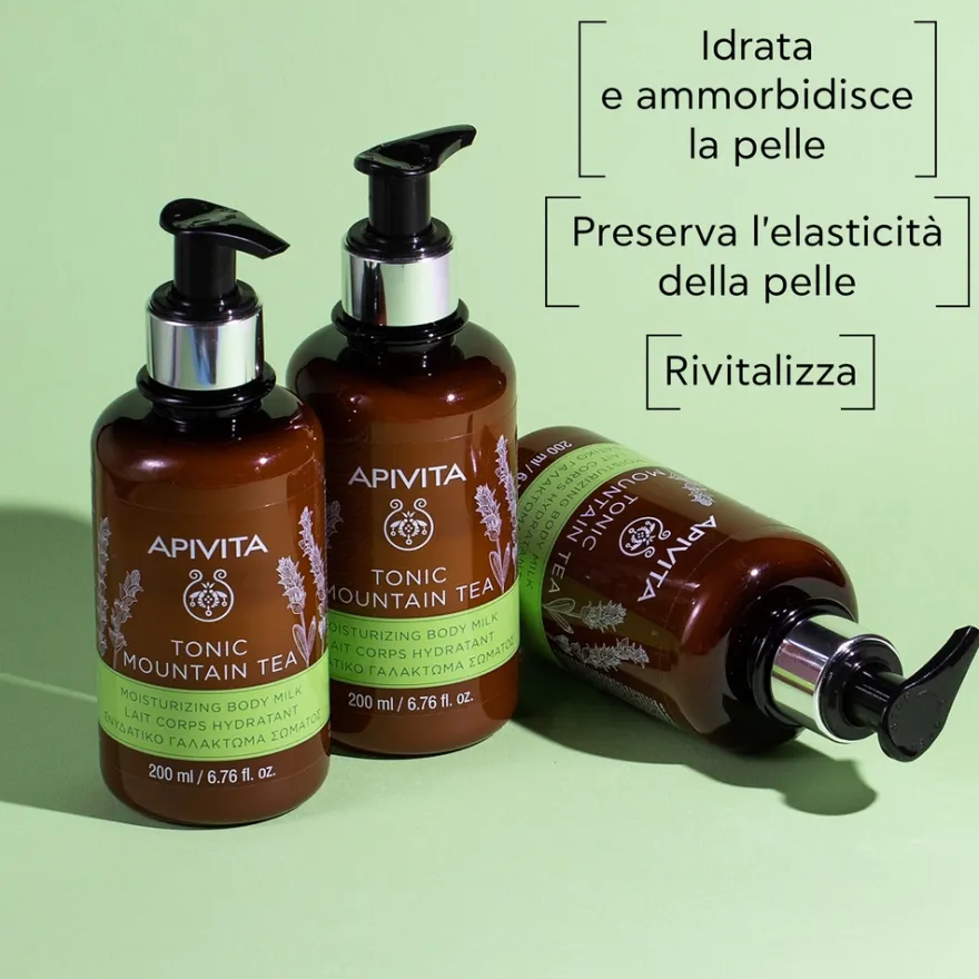 Apivita Tonic Mountain Tea Latte Corpo Rivitalizzante Al Tè Di Montagna Per Pelle Secca 200ml