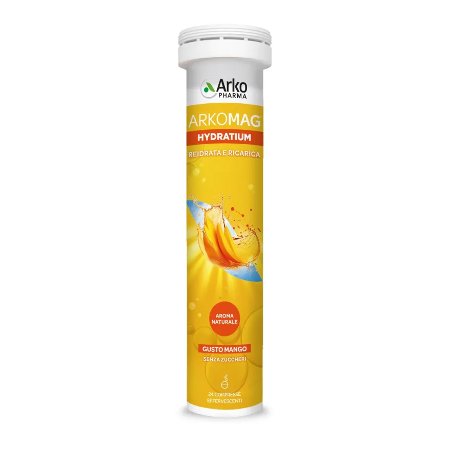 Arkopharma Arkomag Hydratium Integratore Elettroliti Gusto Mango 24 Compresse Effervescenti
