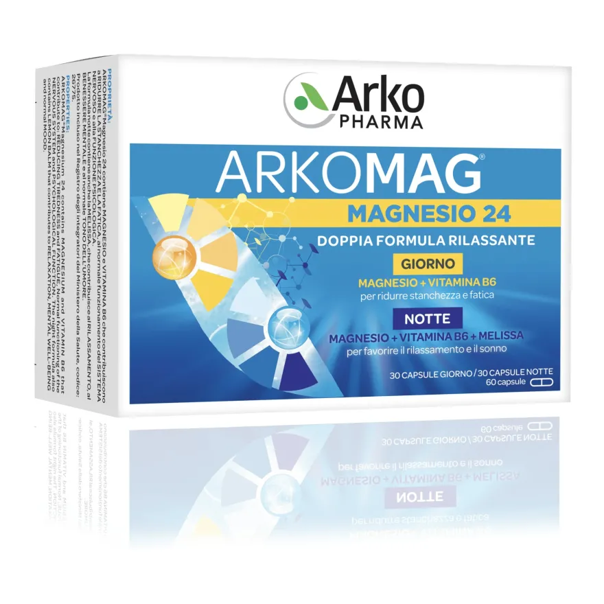 Arkopharma Arkomag Magnesio 24 Giorno E Notte Integratore Magnesio 60 Capsule