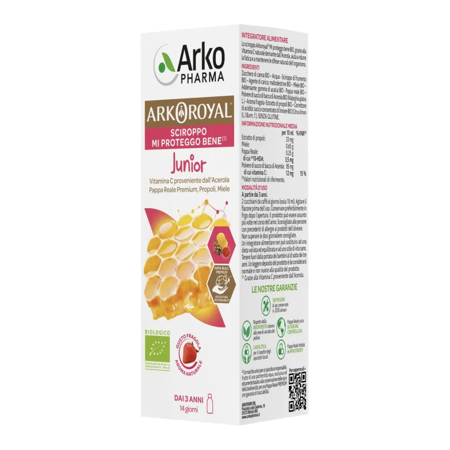 Arkopharma Arkoroyal Sciroppo Junior Integratore Vitamina C E Pappa Reale 140ml