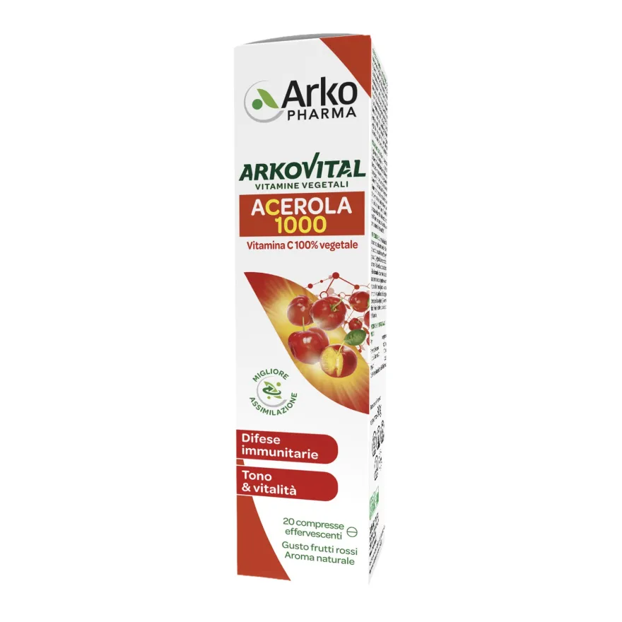 Arkopharma Arkovital Acerola 1000 Integratore Vitamina C 20 Compresse Effervescente
