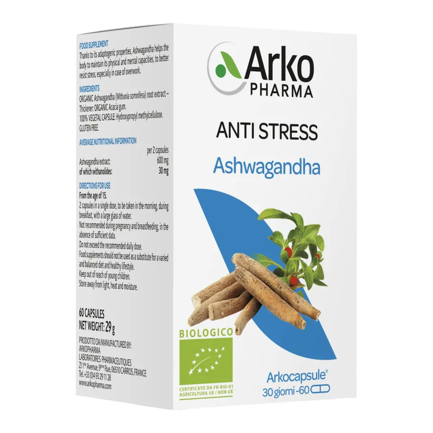 Arkopharma Ashwagandha Bio Integratore Per Stress 60 Capsule