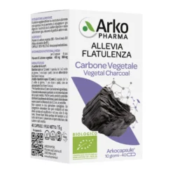 Arkopharma Carbone Vegetale Bio Integratore Gas Addominale 40 Capsule