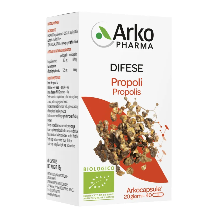 Arkopharma Propoli Bio Integratore Difese 40 Arkocapsule