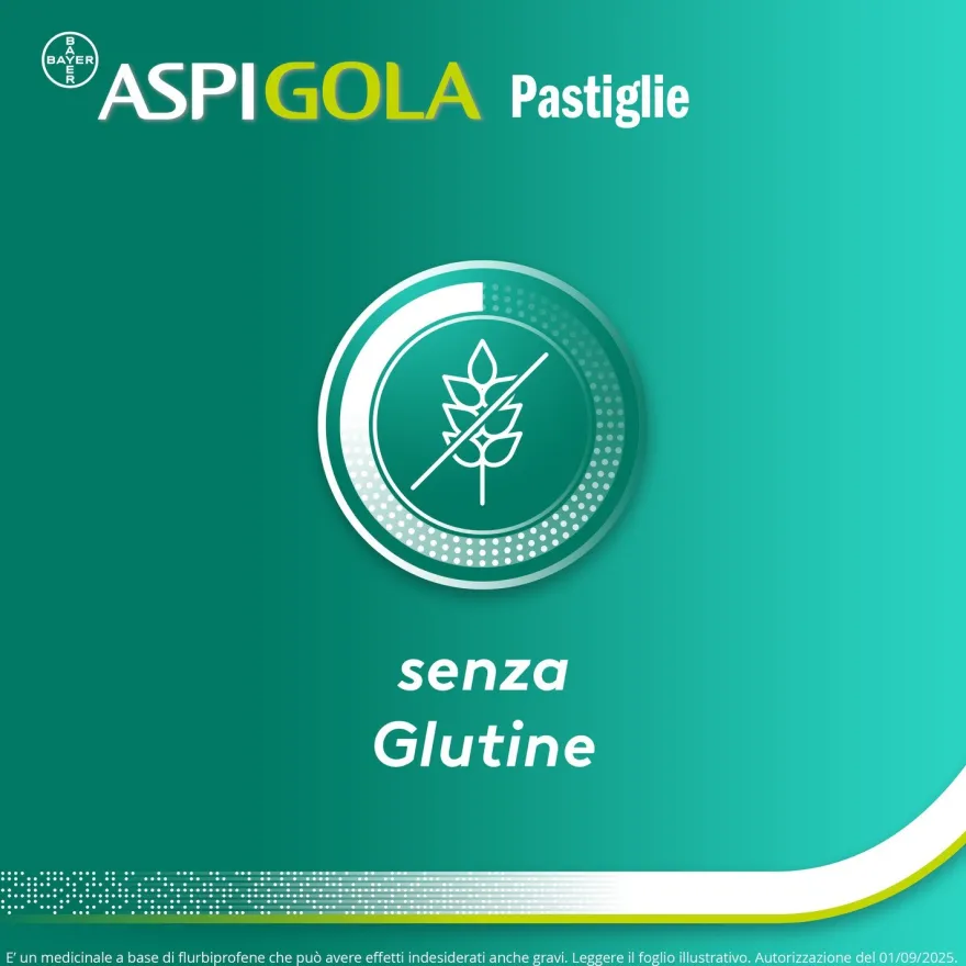 Aspi Gola Con Flurbiprofene Per Gola Infiammata E Mal Di Gola Limone Miele 2 confezioni da 24 Pastiglie