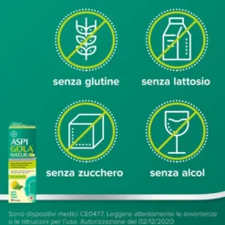 Aspi Gola Natura Spray Per Mal Di Gola E Tosse Associata Gusto Menta E Limone Flacone 20ml