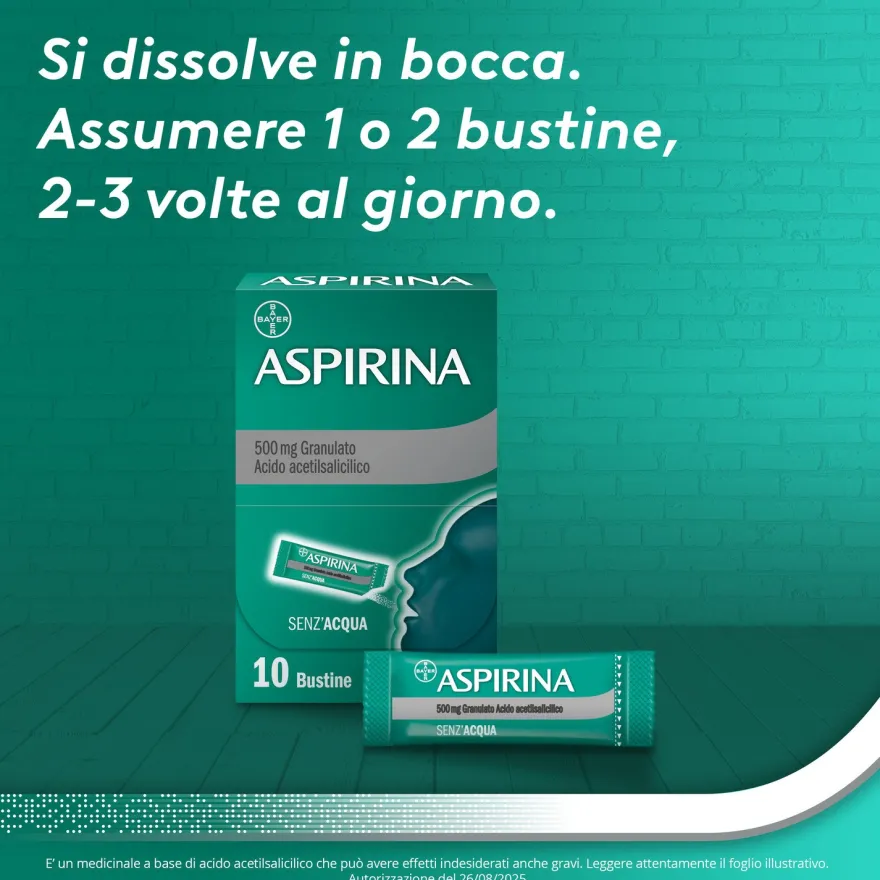 Aspirina In Granuli Senza Acqua Antidolorifico E Antinfiammatorio Per Mal Di Testa 10 Bst
