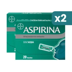 Aspirina In Granuli Senza Acqua Antidolorifico E Antinfiammatorio Per Mal Di Testa 2 confezioni da 20 bustine