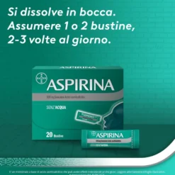 Aspirina In Granuli Senza Acqua Antidolorifico E Antinfiammatorio Per Mal Di Testa 2 confezioni da 20 bustine