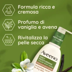 Aveeno Crema Corpo Idratante Per Pelle Secca E Normale Yogurt Vaniglia E Avena 300ml
