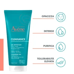 Avene Cleanance Gel Detergente Purificante E Opacizzante Pelle Grassa A Tendenza Acneica 200ml
