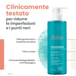 Avene Cleanance Gel Detergente Purificante E Opacizzante Pelle Grassa A Tendenza Acneica 400ml