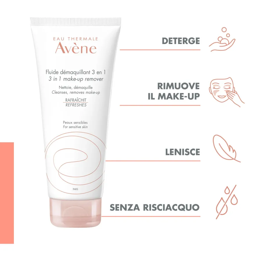 Avene Fluido Struccante 3 In 1 Pelle Sensibile 200ml