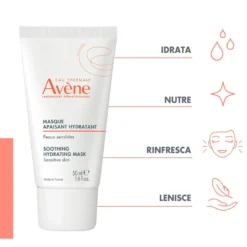 Avene Maschera Lenitiva Idratante Con Estratto Di Frutti Rossi Pelle Spenta E Disidratata 50ml
