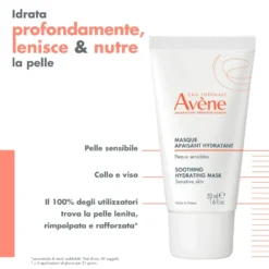 Avene Maschera Lenitiva Idratante Con Estratto Di Frutti Rossi Pelle Spenta E Disidratata 50ml