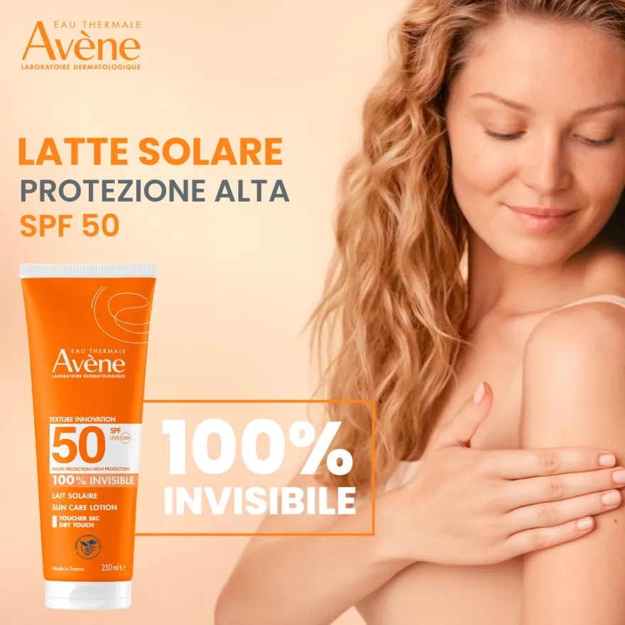 Avene Solare Latte Spf50 Protezione Alta Viso E Corpo Pelle Sensibile 250ml