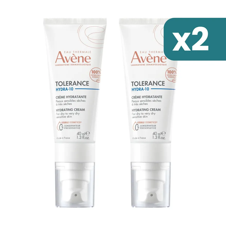 Avene Tolerance Hydra 10 Crema Idratante Con Acido Ialuronico E Acqua Termale 2 confezioni da 40ml