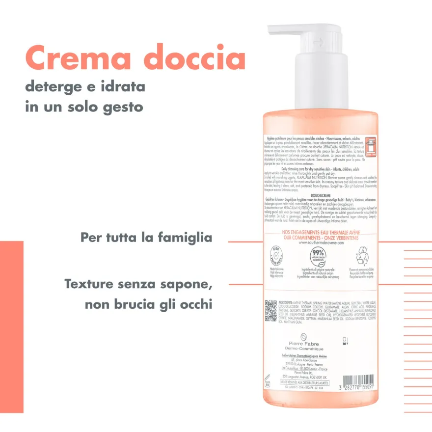 Avene Xeracalm Nutrition Doccia Crema Pelle Sensibile Da Secca A Molto Secca 500ml