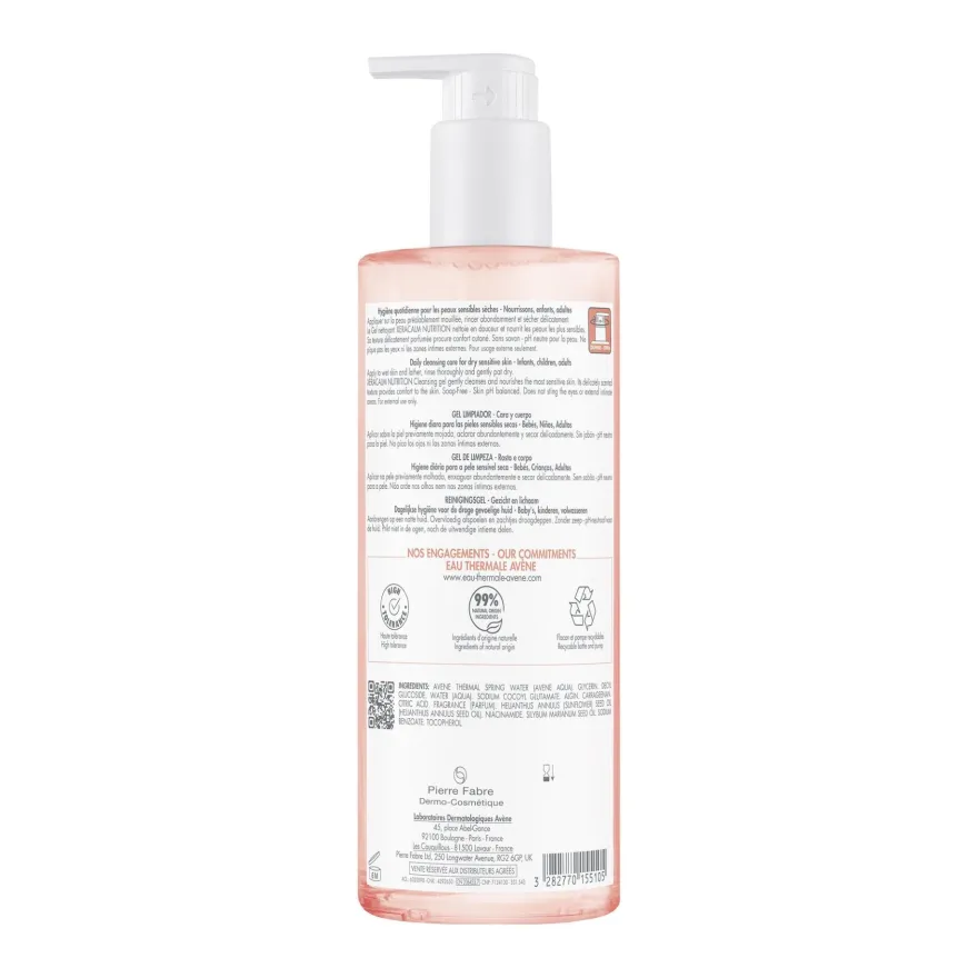 Avene Xeracalm Nutrition Gel Detergente, Nutriente Viso E Corpo Pelle Sensibile Da Secca A Molto Secca 500ml