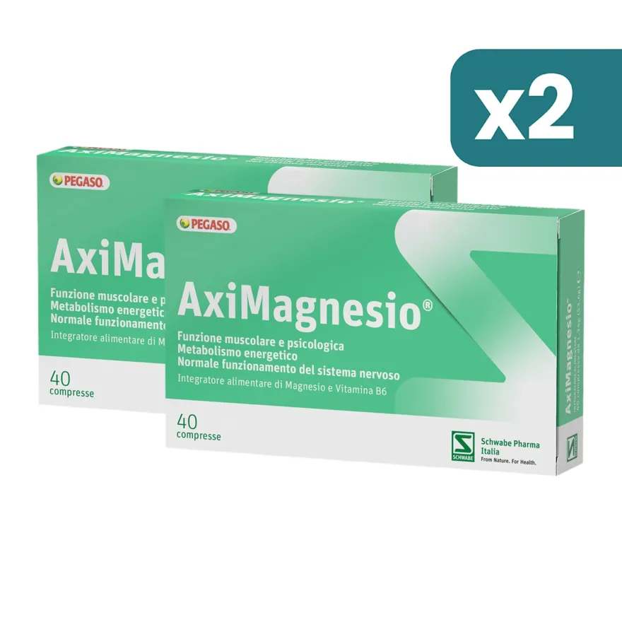 Aximagnesio Integratore Alimentare 2 confezioni da 40 Compresse