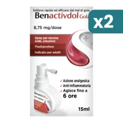 Benactivdol Gola Spray 2 confezioni da 15ml