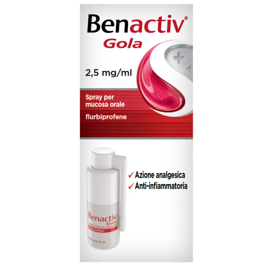 Benactiv Gola Spray Trattamento Infiammazione Gola 15ml