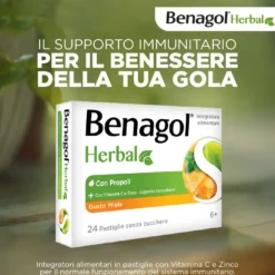 Benagol Herbal Miele Integratore Difese Immunitarie 24 Pastiglie