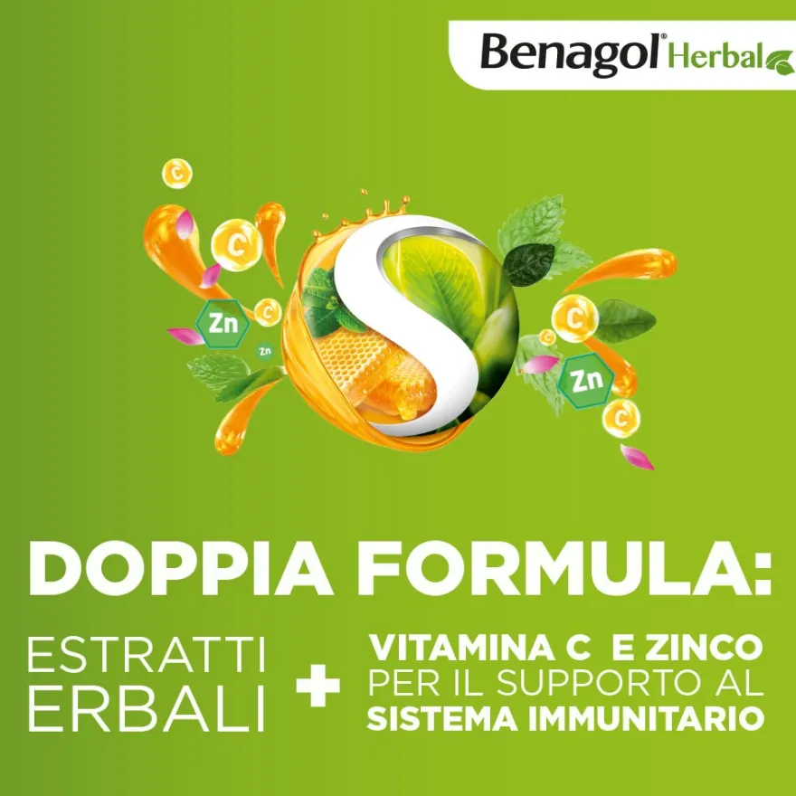 Benagol Herbal Miele Integratore Difese Immunitarie 24 Pastiglie