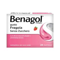 Benagol 0,6mg+1,2mg Pastiglie Gola Fragola Senza Zucchero 24 Pastiglie