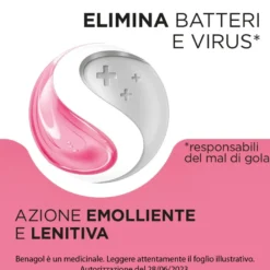 Benagol 0,6mg+1,2mg Pastiglie Gola Fragola Senza Zucchero 24 Pastiglie