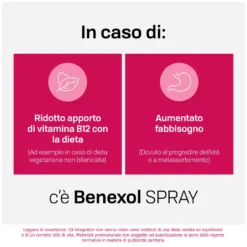 Benexol Spray Integratore Alimentare Vitamina B12 Alto Dosaggio Senza Glutine 15ml