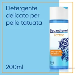 Bepanthenol Tattoo Detergente Delicato Per Tatuaggi Con Pantenolo Per La Cura Del Tatuaggio 200ml