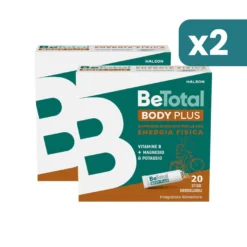 Be-total Body Plus Integratore Alimentare Magnesio E Potassio Vitamina B Per Adulti 2 confezioni da 20 Bustine