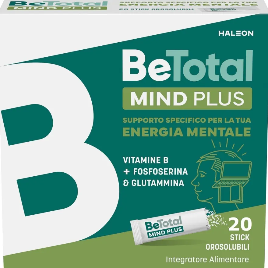 Be-total Mind Plus Integratore Alimentare Vitamina B Fosfoserina Glutammina Stanchezza Mentale 20 Bustine